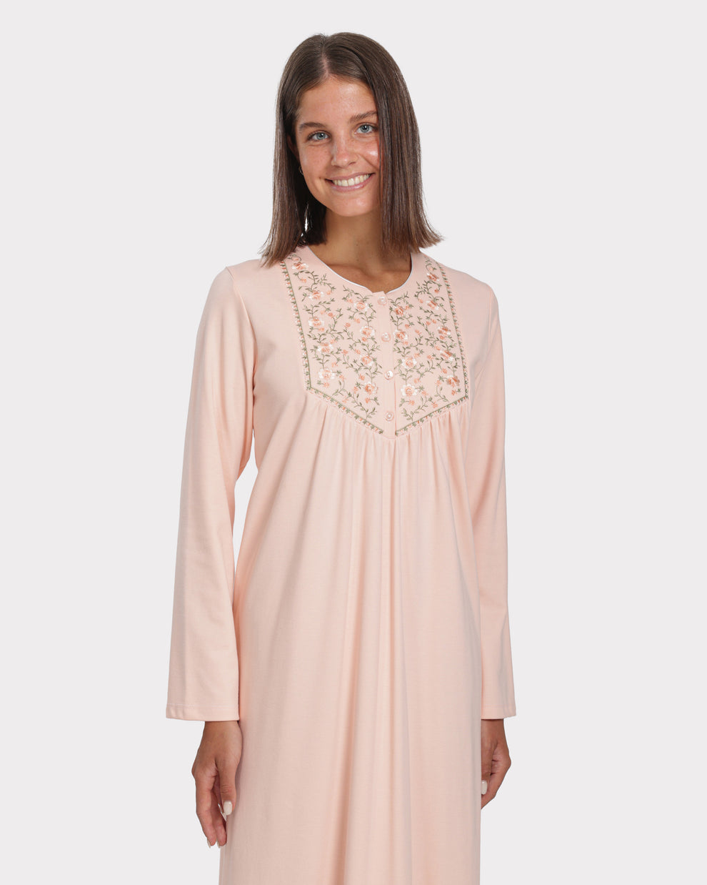 Rose House Gown | جلابية/قميص نوم قطن بطبعات ورد – Alenza