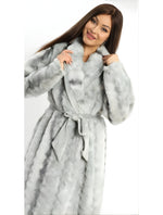 Grey winter fur robe | روب فرو شتوي جراي