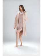 Velvet short nightgown with lace | قميص نوم قطيفة قصير بدانتيل