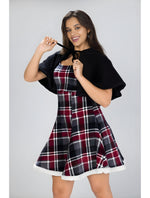 Plaid wool house dress with cape | فستان بيت صوف كاروه مع كاب
