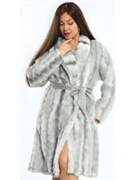 Grey short winter robe | روب شتوي قصير رمادي