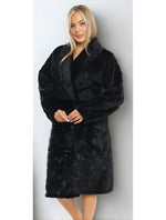 Soft short winter robe-Black| روب شتوي قصير ناعم - أسود