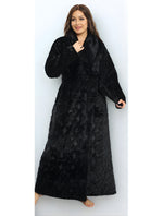 Long soft winter robe - Black | روب شتوي طويل ناعم _ أسود