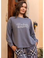 Soft winter pyjama set - grey plaid | طقم بيجامةشتوي ناعم - كاروه رمادي