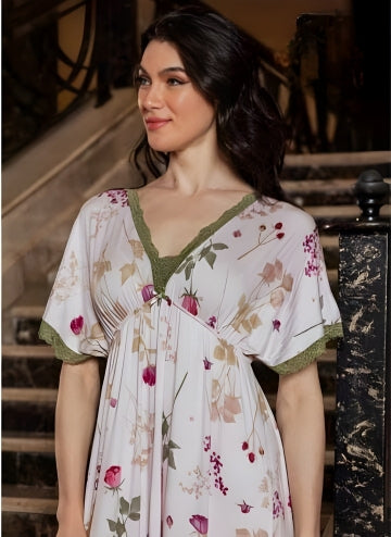 Floral summer tall dress | فستان صيفي طويل مشجّر