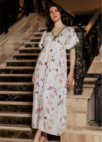 Floral summer tall dress | فستان صيفي طويل مشجّر