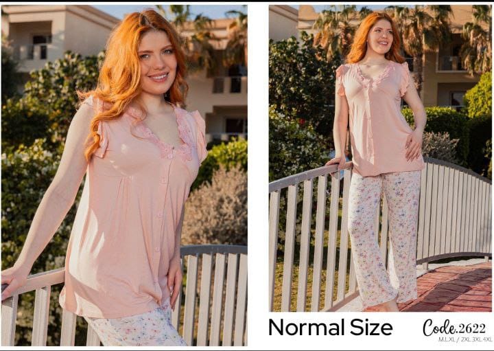 Cotton Pajama | بيجامة قطن بنقشة ورود